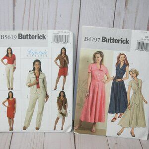 Butterick Sewing Patterns B4797 & B5619 Dress, Jacket, Skirt, Pants Sizes 8-14